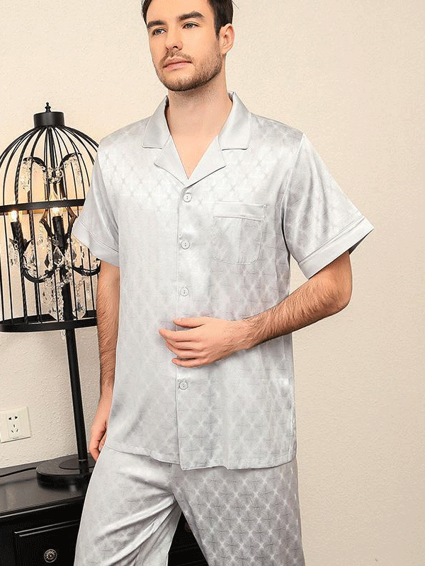 25 Momme Luxury Short Silk Pajamas Set for Men REAL SILK LIFE