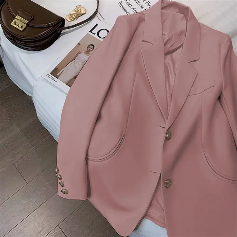Toloer Toloer Suit Jacket Female GJ Sense Spring Autumn 2024 New Korean Version Fashion In The Long Small Suit Woman-Outfit Ideas