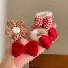Cute Red Brown Flower Bowknot Hair Bands