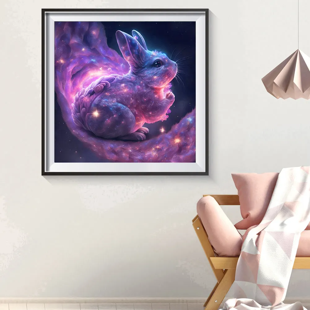 Full Round Diamond Painting 30*30cm - Praying Nebula Rabbit