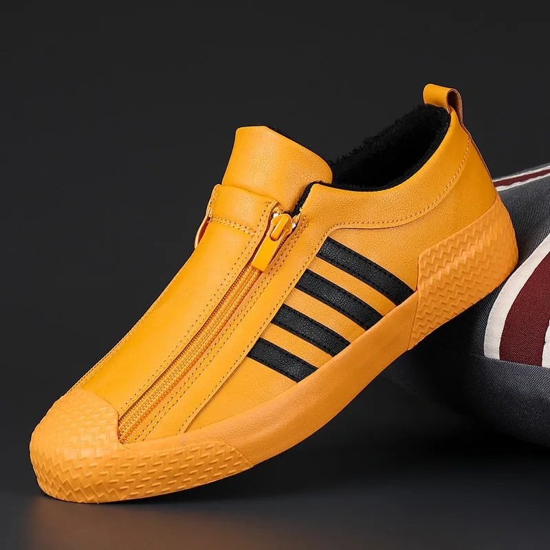 Fashion Casual Men Plush Shoes Outdoor Non-slip Wear-resisting Male Sneaker Winter High-top Warm Lined Footwear All-match Trend