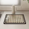 Cream Diatom Mud Coffee Machine Cups Water Uptake Mat Modern Home Kitchen Tabletop Cabinet Mat