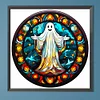 (50*50cm)Stained Glass Halloween - Full Round Drill Diamond Painting