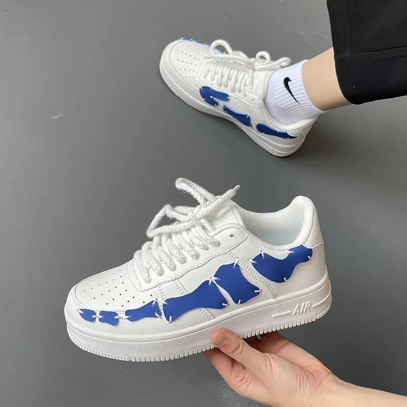 Ladies Outdoor Breathable Sport Shoes 2022 New Women Trainers Running Shoes PU Leather Fashion Sneakers