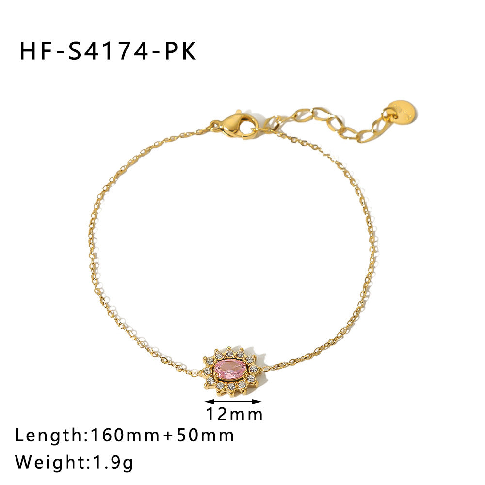 Women IG Style Circle Heart Six-Pointed Star Heart Geometric Stainless Steel Electroplating Bracelets