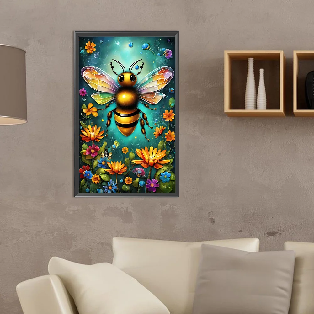 Diamond Painting - Full Round Drill - Flower Bee(Canvas|30*50cm)