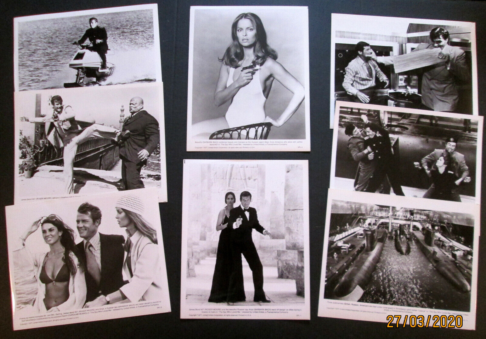 ROGER MOORE :JAMES BOND 007 (SPY WHO LOVED ME) ORIG 1977 MOVIE Photo Poster painting SET *