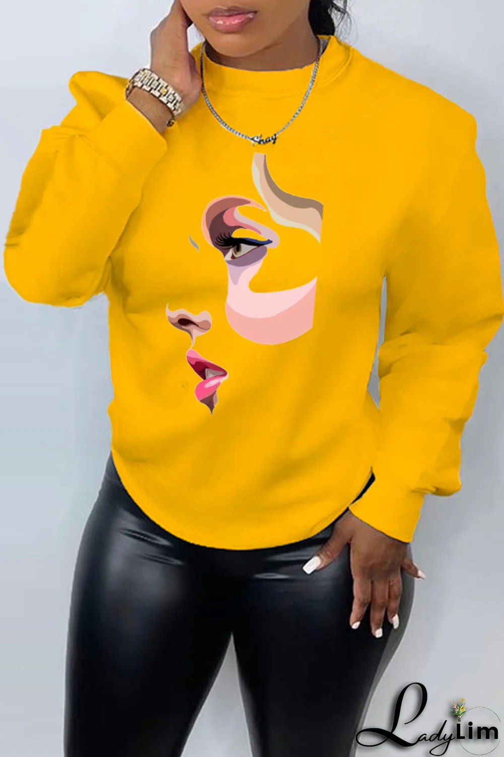 Blue Casual Daily Print Patchwork O Neck Tops