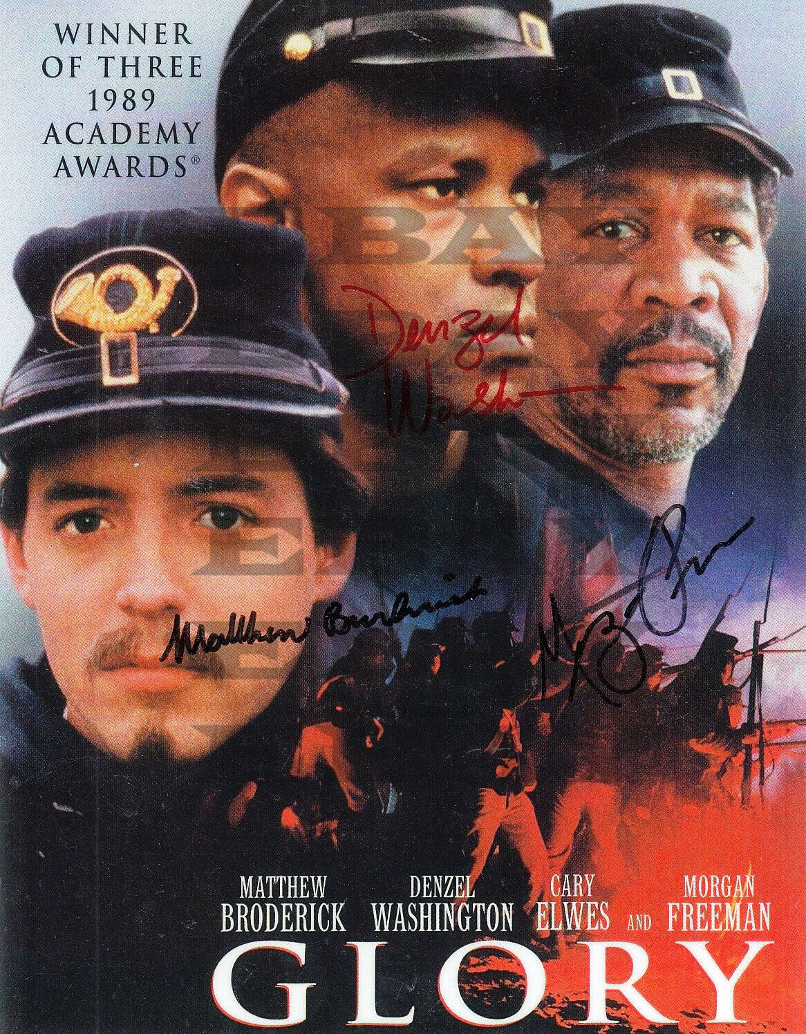 Denzel Washington Broderick man Glory Autographed Signed 8x10 Photo Poster painting Reprint