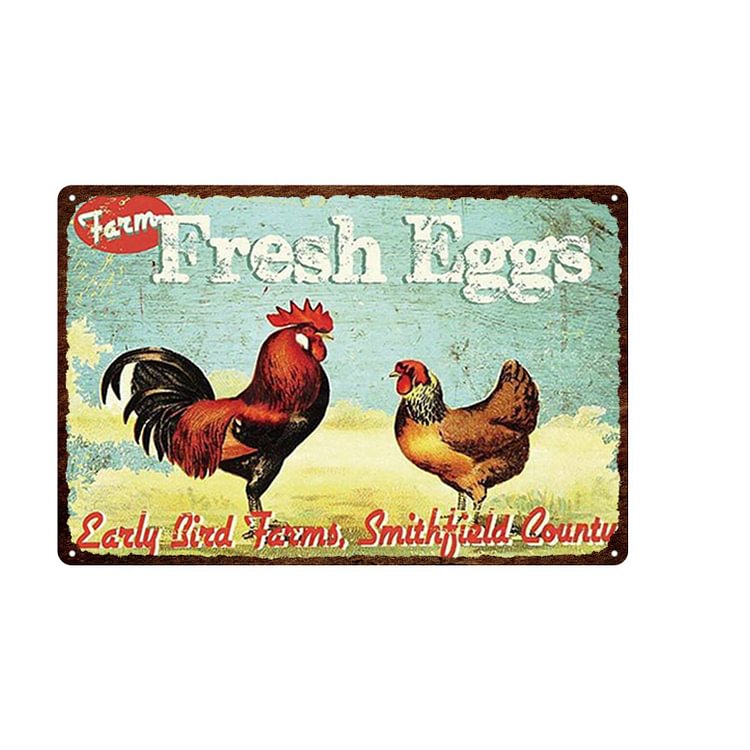 Farm Fresh Eggs For Sale - Vintage Tin Signs/Wooden Signs - 7.9x11.8in & 11.8x15.7in