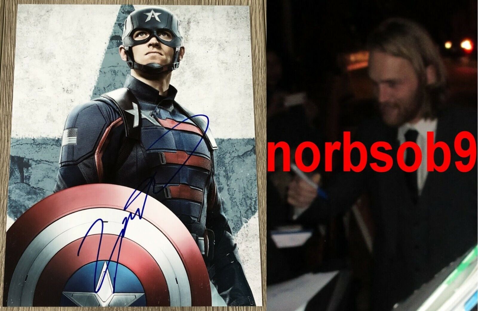 WYATT RUSSELL SIGNED CAPTAIN AMERICA THE FALCON & THE WINTER SOLDIER 8x10 Photo Poster painting