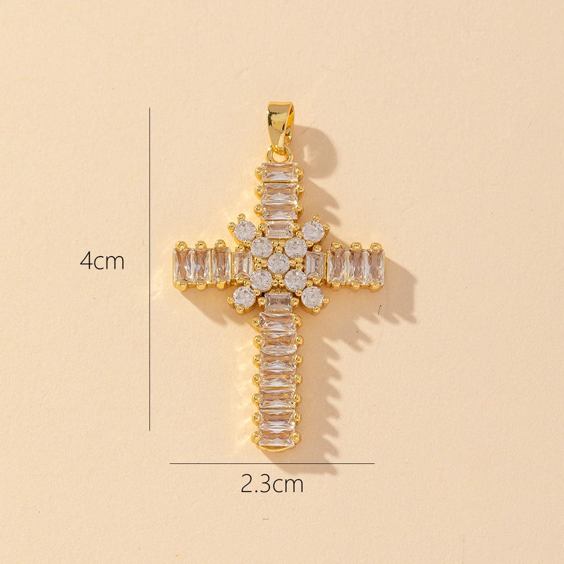 1 Piece Copper Zircon Printing Pendant