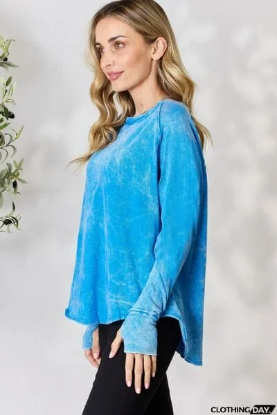 Zenana Round Neck Long Sleeve Top