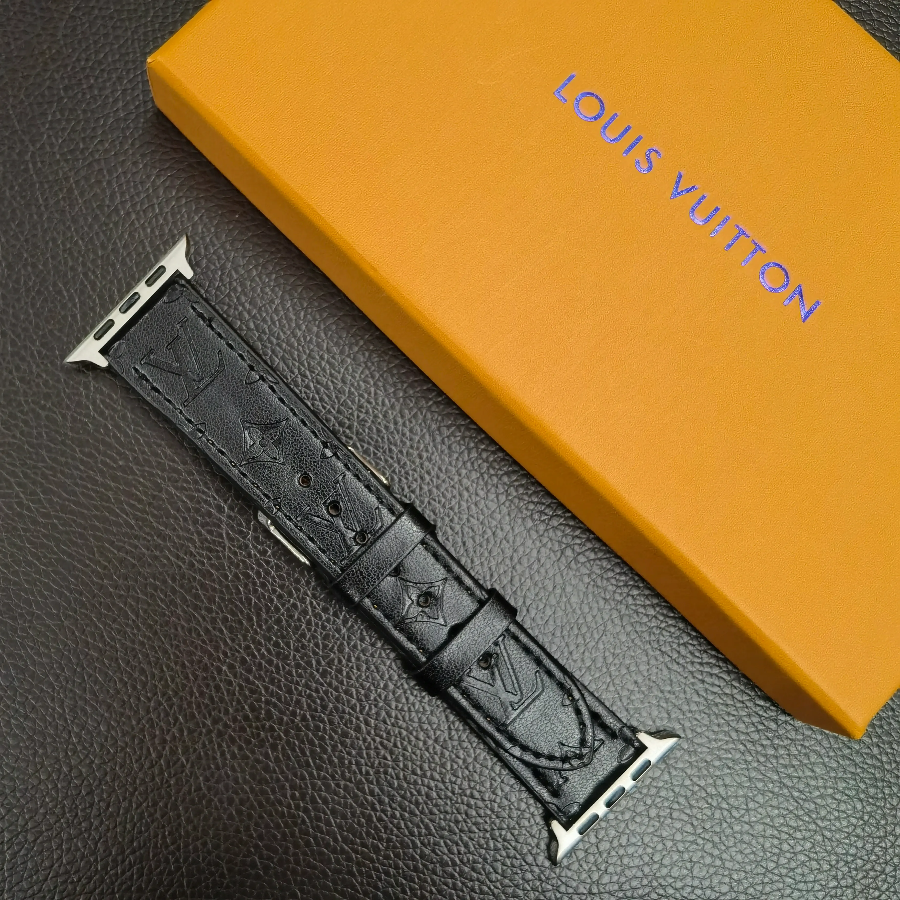 Louis Vuitton 3D Embossed Leather Apple Watch Strap