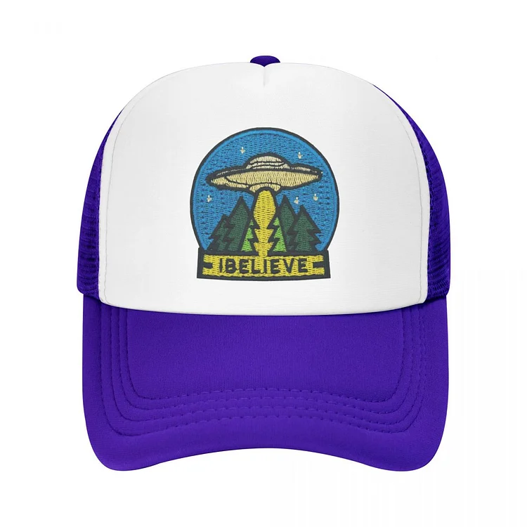 Punk Space UFO Alien I Want To Believe Trucker Hats for Men Women Adjustable Baseball Cap Sports Snapback Caps Sun Hats