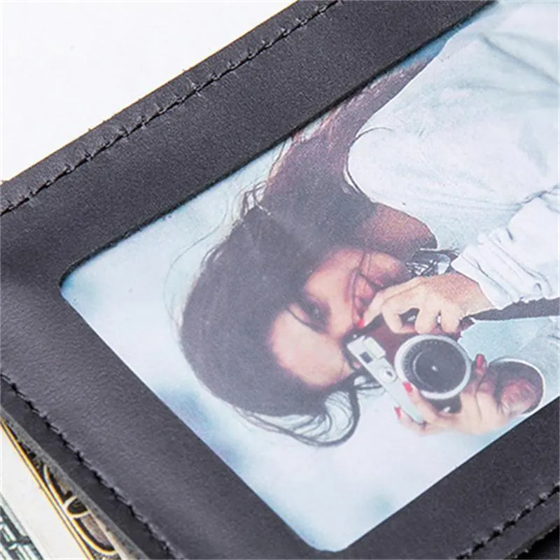 Mens RFID Blocking Retro Personality Leather Wallet