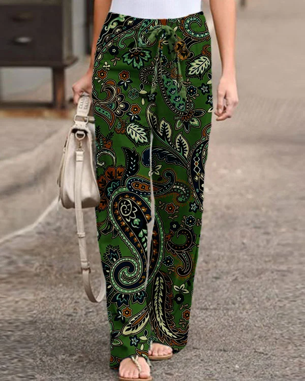 Women's Paisley Graphic Loose Pants