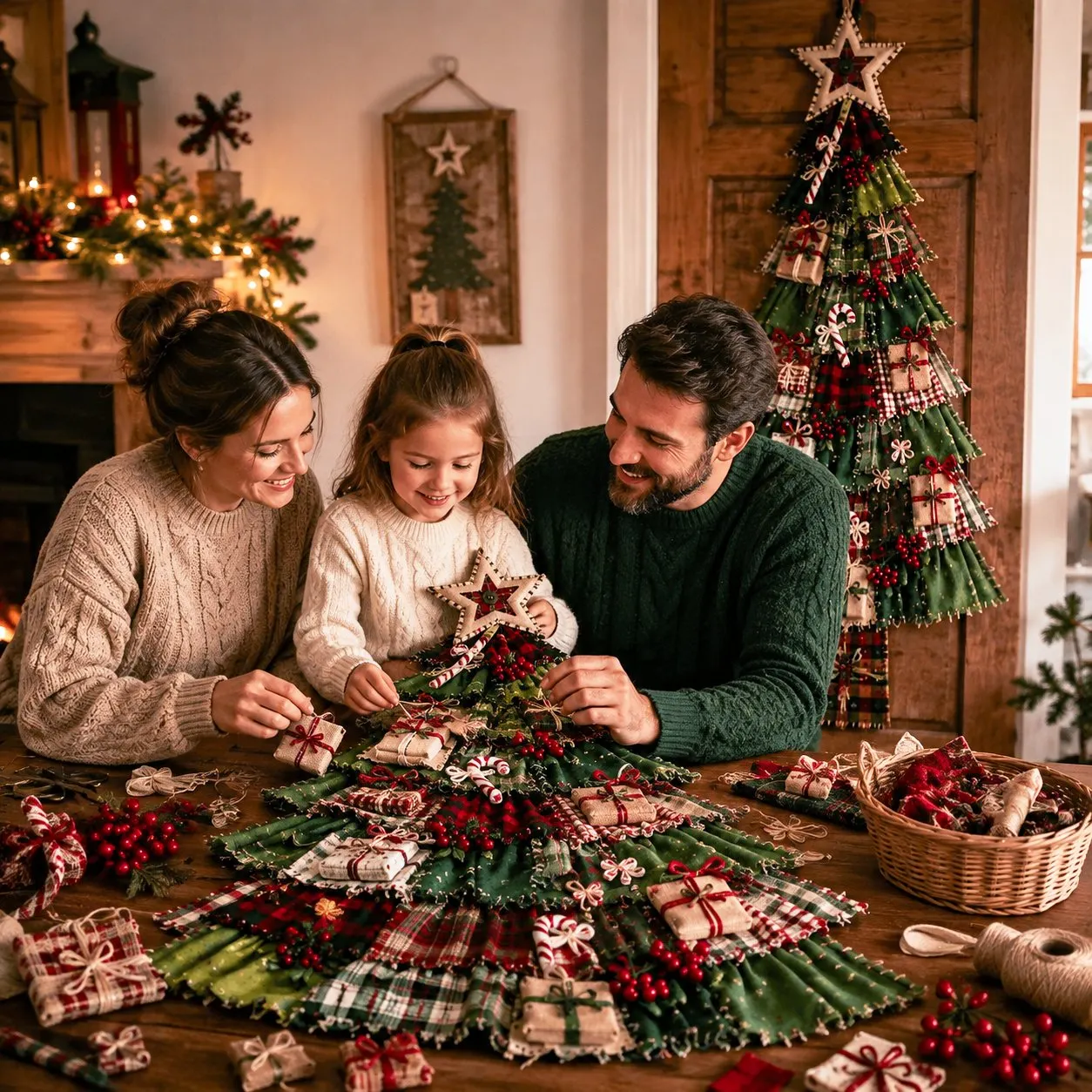 Family Christmas patchwork craft project