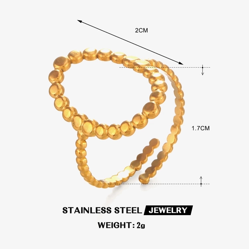 IG Style Oval 304 Stainless Steel 18K Gold Plated Plating Stainless Steel Rings