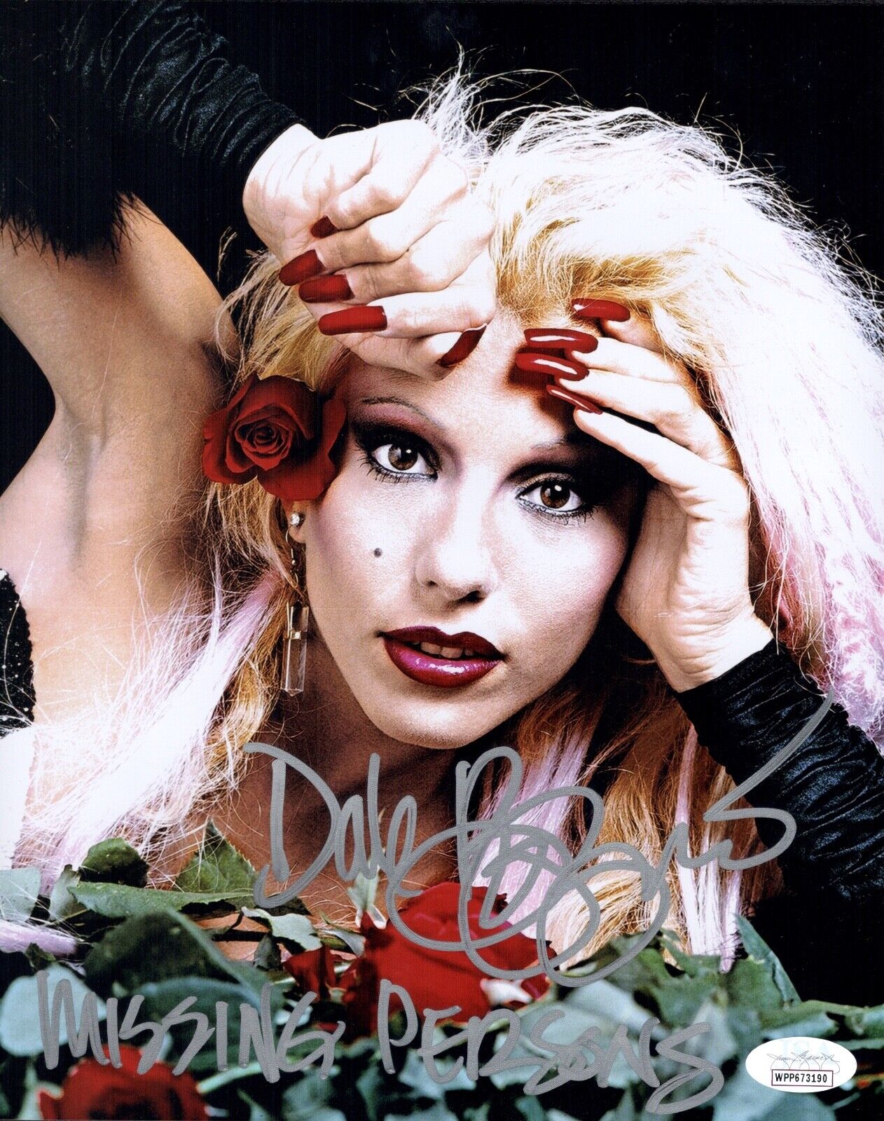 DALE BOZZIO Signed 8x10 Photo Poster painting MISSING PERSONS Lead Singer Autograph JSA COA WPP