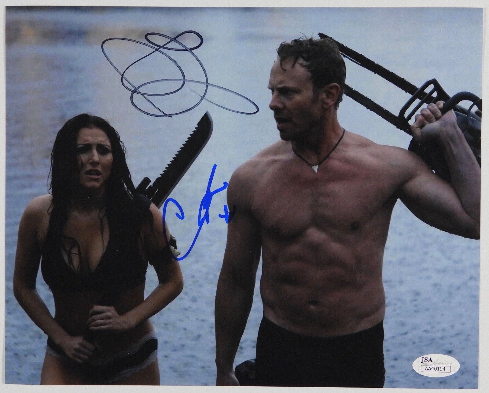 Sharknado Cassandra Scerbo Ian Ziering signed autograph 8 x 10 Photo Poster painting JSA