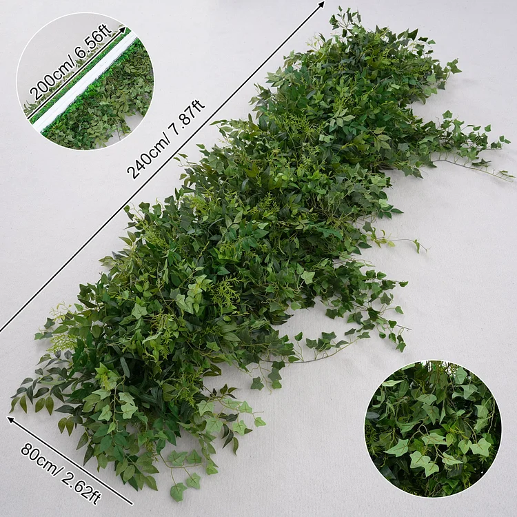 A8783 Coffee White Greenery Flower Row Decor Wedding Backdrop Square Frame