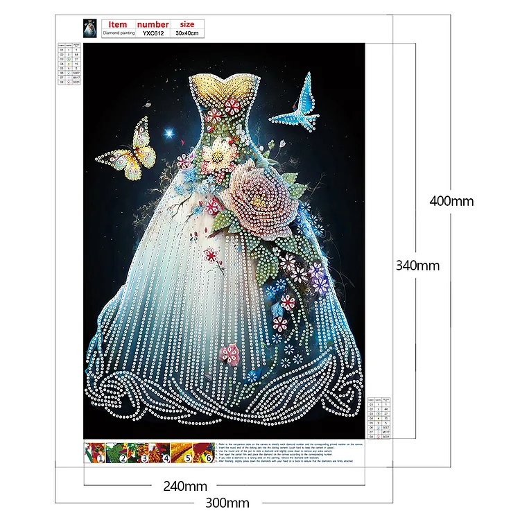 Fantasy Wedding Dress Diamond Painting Kit Full Drill Mosaic Beads Art