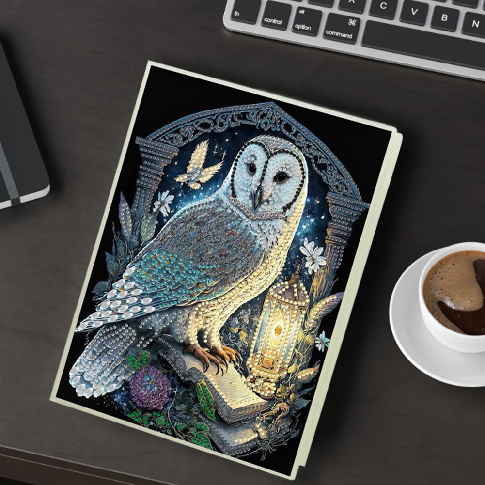 50-Page A5 Owl Diamond Painting Notebook for Adult Holiday Birthday Gift