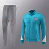2024/2025 Atletico Madrid long zipper jacket training suit blue 1:1 Thailand quality suit