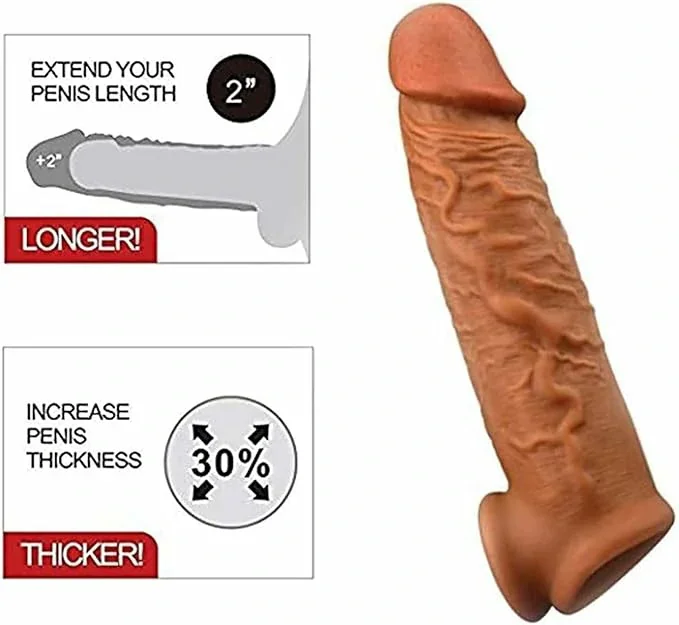 Realistic Penis Enlarger Sleeve :Cock Sleeve Extender Enhancer for Bigger Euphoria and Pleasure