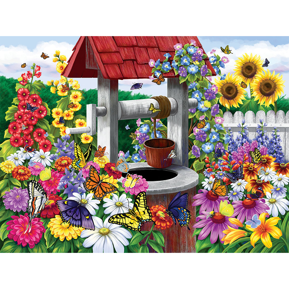 

Flowers Well - Round Drill Diamond Painting - 50*40CM, 501 Original