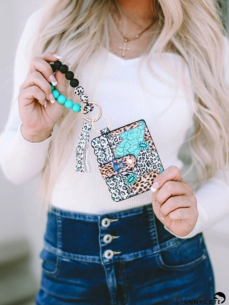 Green Wildcat Print Western Fashion Accessory Set