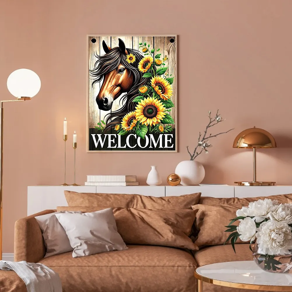 Diamond Painting - Full Round Drill - Sunflower Horse(Canvas|30*40cm)