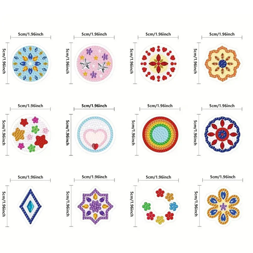 12 Pairs DIY Flower Double Sided Diamond Painting Earrings for Women Girls 