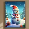 >SALE<5D DIY Full Round Drill Diamond Painting Snowy Windy Snowman Kit Decor 30x40cm
