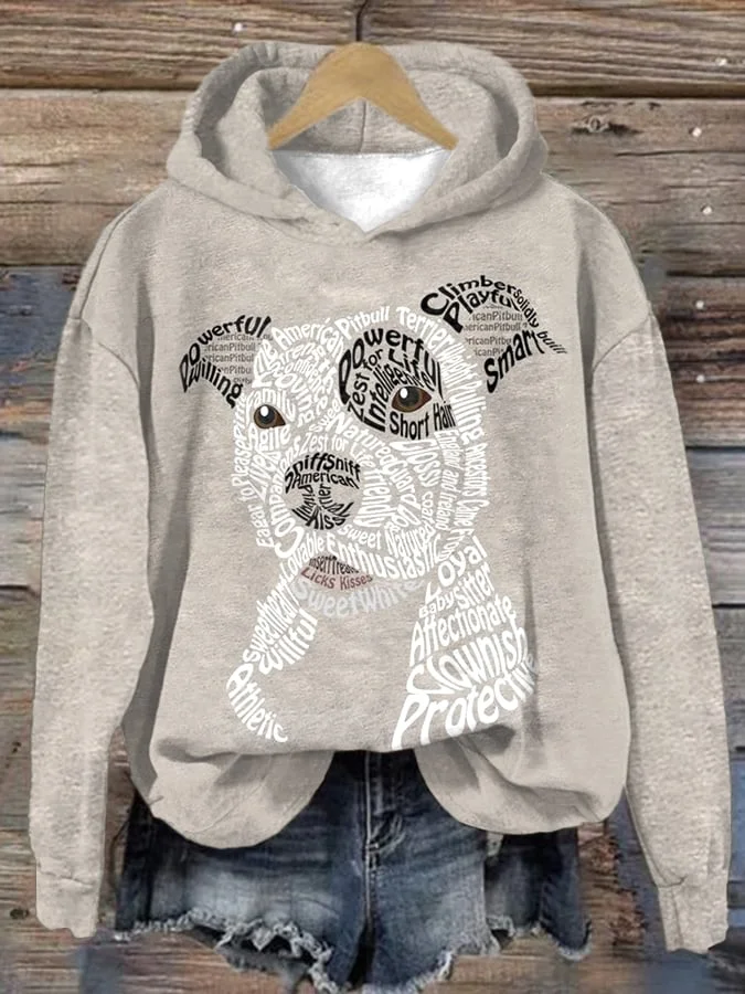 Women'S American Pit Bull Terrier Print Long Sleeve Sweatshirt socialshop