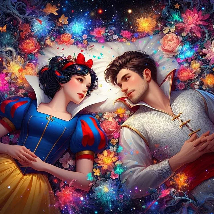 Snow White And The Prince 40*40cm (Canvas) Full Round Drill Diamond Painting gbfke