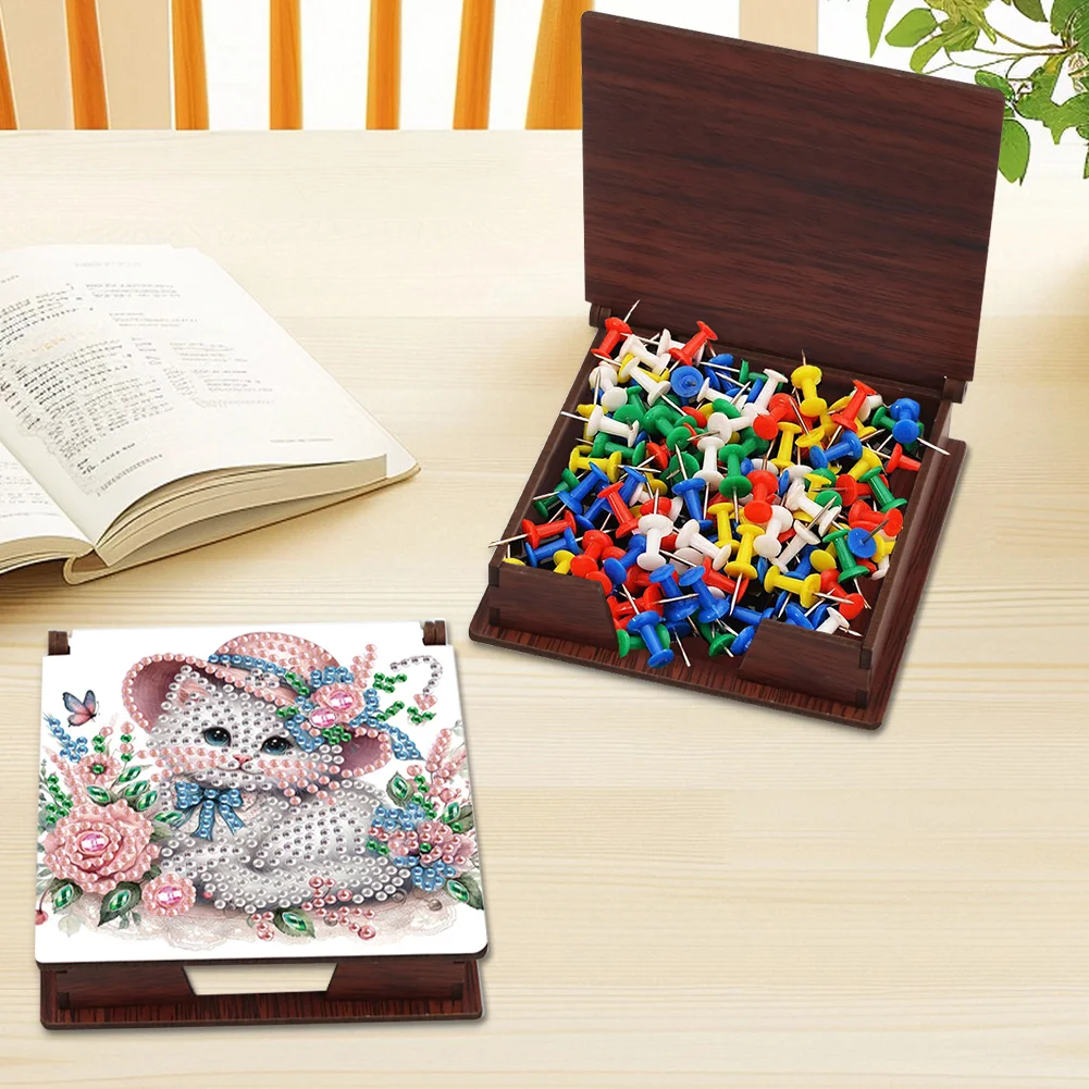 DIY Cat Diamond Painting Note Box Paper 160 Sheets of Paper for DIY Art Craft