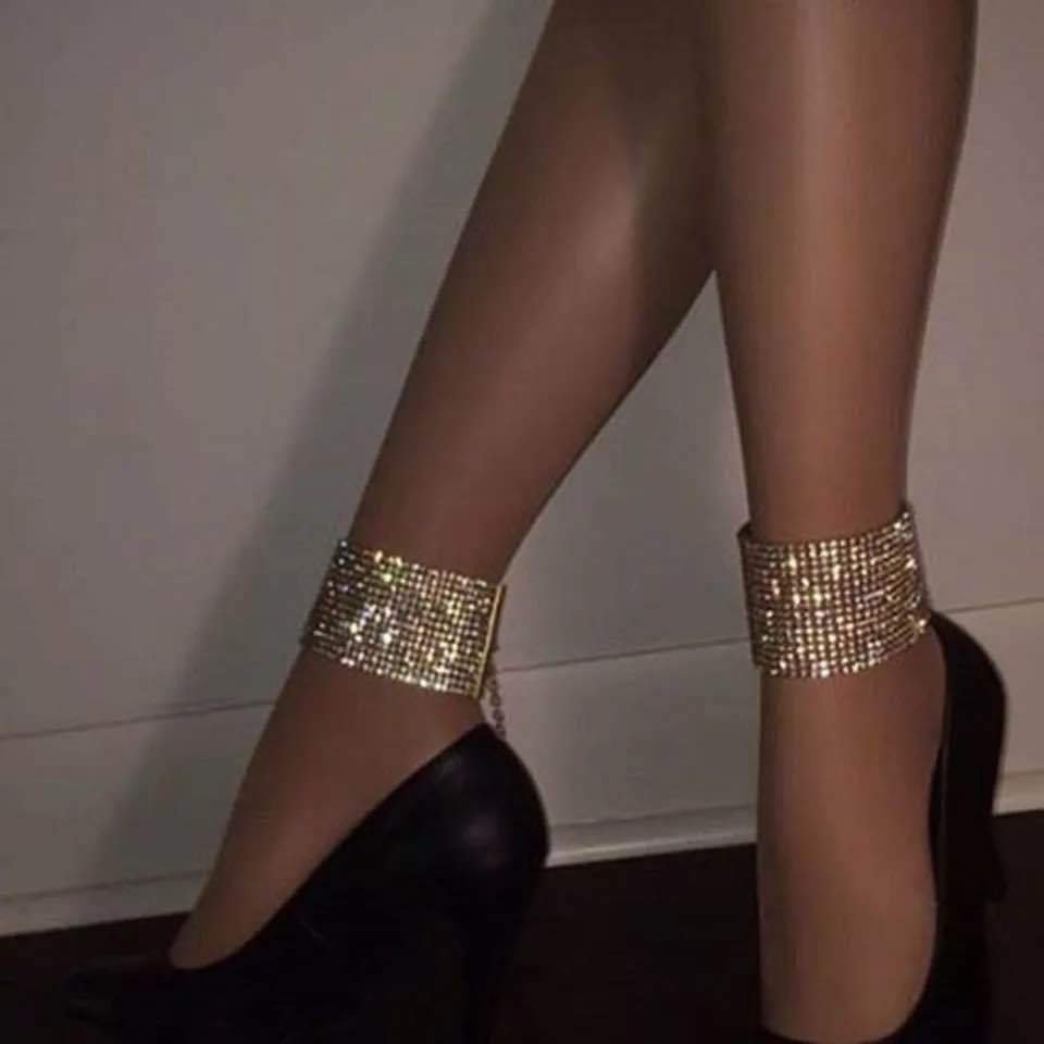 Sexy Shiny Rhinestone Women National Ankle Chain-VESSFUL