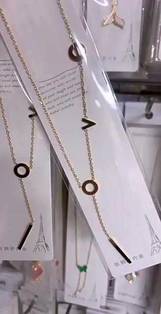 Monogrammed LOVE gold-plated necklace