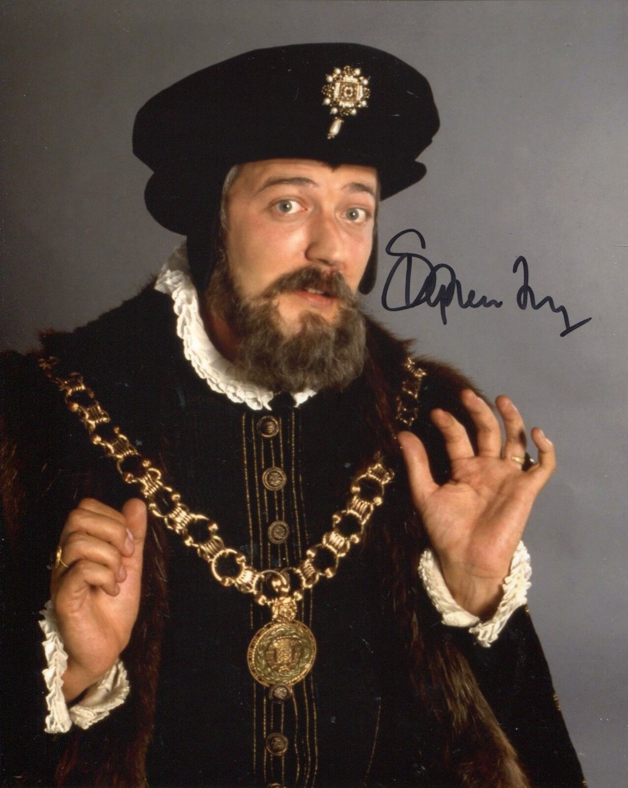 BLACKADDER comedy series 8x10 Photo Poster painting signed by Stephen Fry - UACC DEALER