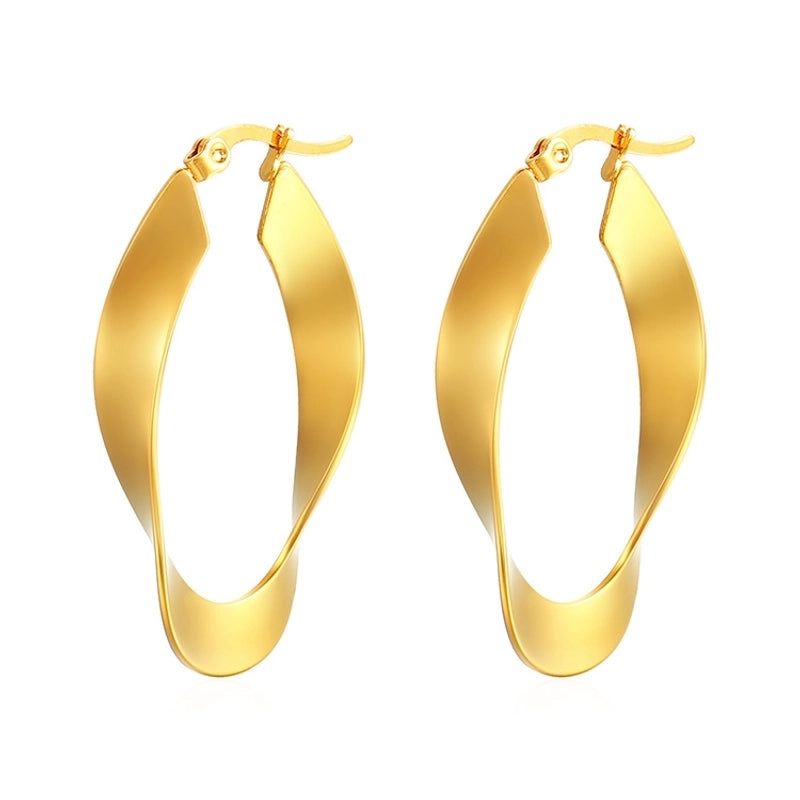 1 Pair Casual Minimalist Solid Color 304 Stainless Steel 18K Gold Plated Earrings
