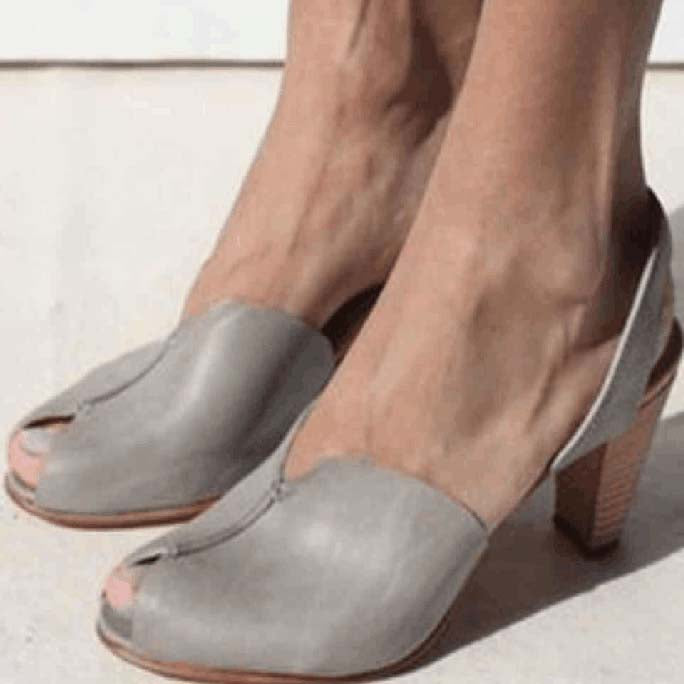 GOOSHOE High Heeled Chunky Open Toe Sandals