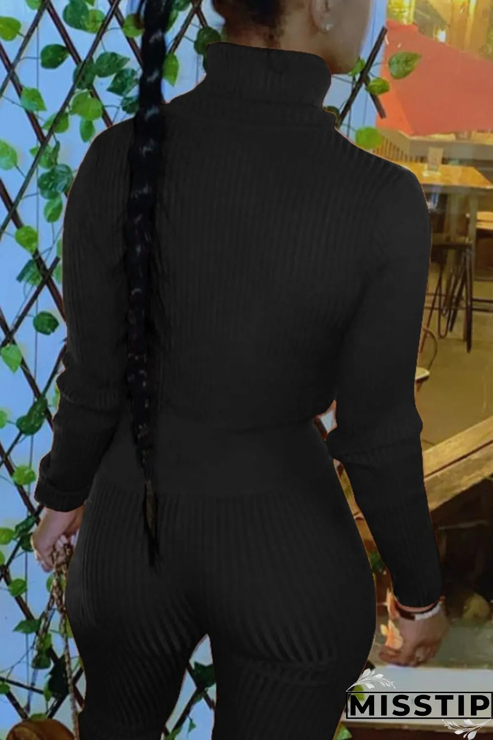 Grey Sexy Solid Patchwork Turtleneck Long Sleeve Two Pieces