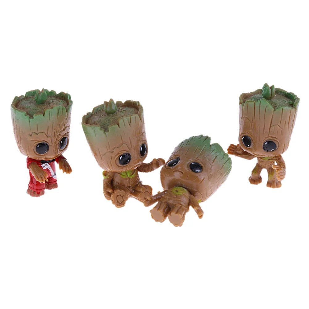 4pcs Escort Team Tree Man Figure Action Toy DIY Cake Bake Doll
