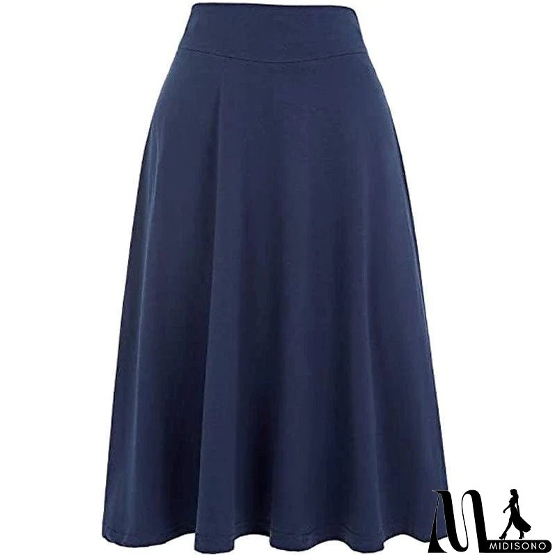 Women's Swing Work Skirts Midi Black Yellow Light Green Wine Skirts Knitting Elegant Office / Career S M L