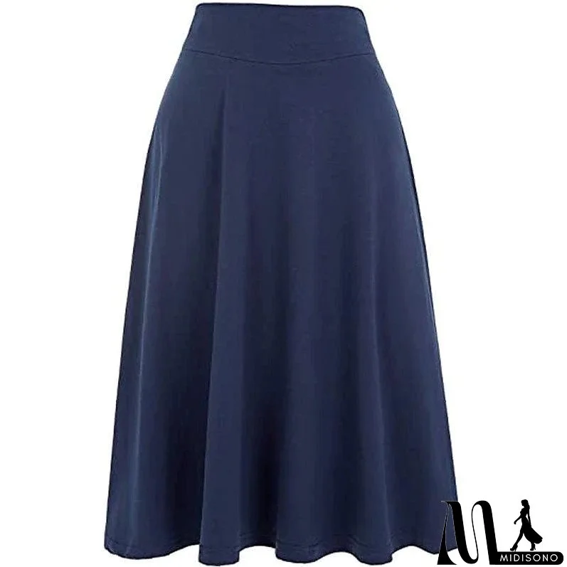 Women's Swing Work Skirts Midi Black Yellow Light Green Wine Skirts Knitting Elegant Office / Career S M L