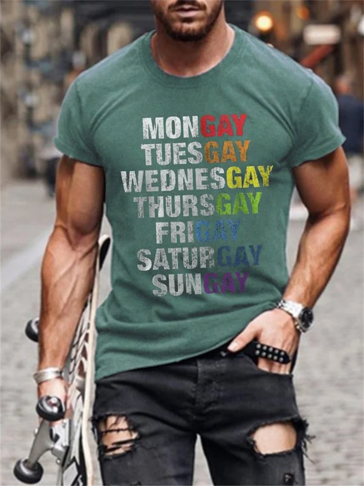 LGBT Mongay Tuesgay Wednesgay Thursgay Frigay Print T Shirt