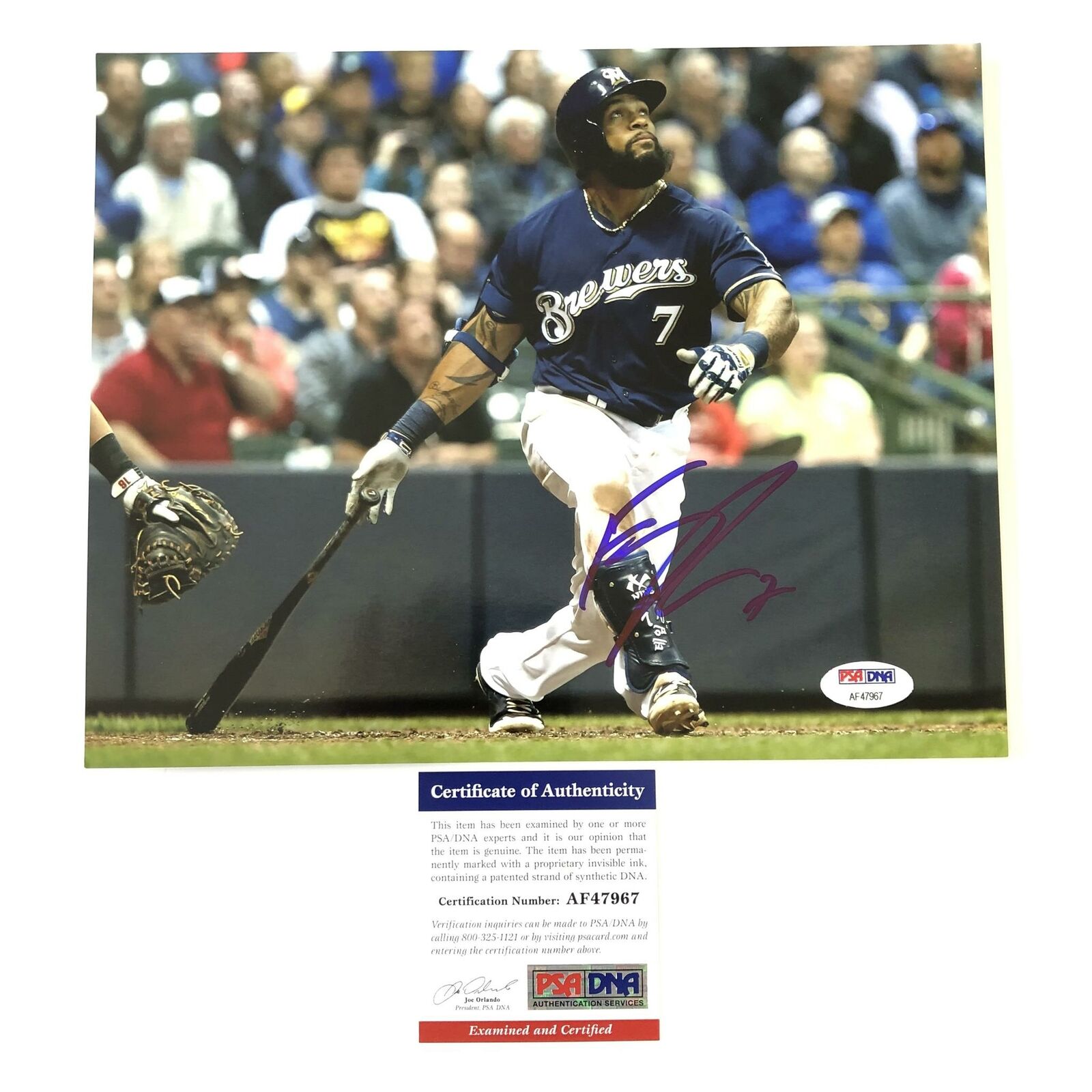 Eric Thames signed 8x10 Photo Poster painting PSA/DNA Milwaukee Brewers Autographed