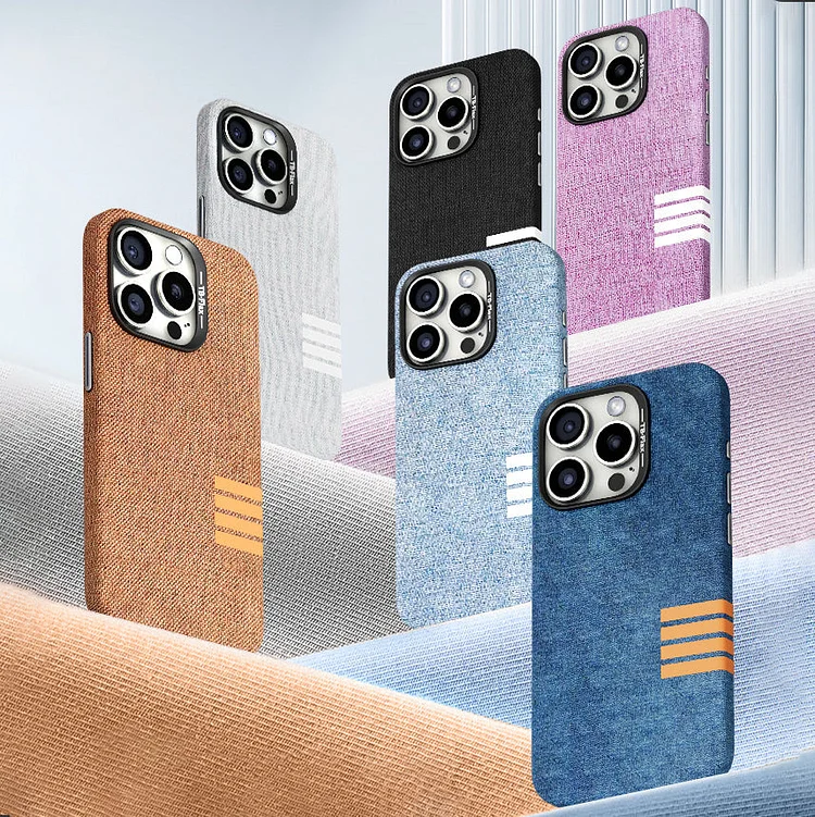 Suitable For Apple 14/15 Series Linen Magnetic Phone Case